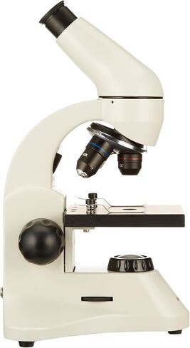 AmScope M120C-2L-PB10-E1 Digital Compound Monocular Microscope, WF10x and WF25x Eyepieces, 40x-1000x Magnification, Brightfield, Upper and Lower LED Illumination, Plain Stage, Includes Blank and Prepared Slides, 1.3MP Camera and Software in Saudi Arabia