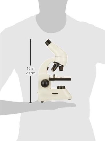 AmScope M120C-2L-PB10-E1 Digital Compound Monocular Microscope, WF10x and WF25x Eyepieces, 40x-1000x Magnification, Brightfield, Upper and Lower LED Illumination, Plain Stage, Includes Blank and Prepared Slides, 1.3MP Camera and Software in Saudi Arabia