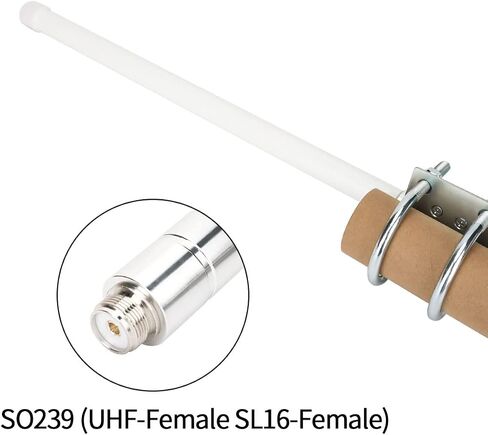 Baofeng ثنائي النطاق VHF UHF 144/430Mhz 2.5dBi 100W 17.13 بوصة هوائي قاعدة خارجي من الألياف الزجاجية مع موصل SO239 (UHF أنثى) لجهاز ICOM Yaesu Midland Motorola Mobile Ham Radio Transceiver in Saudi Arabia