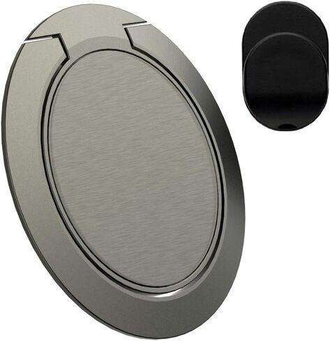 World's Slimmest Phone Ring Holder,Attom Tech Ultra Thin Cell Phone Ring Stand for Magnetic Car Mount Hook Compatible for iPhone Xs XR X 8 7 Plus 6S 6 5s 5 SE,Galaxy S8 S7 S6 Edge,Note 8 (Black) in Kuwait