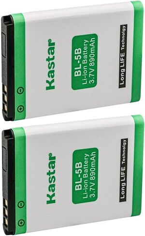 Kastar BL-5B Battery 2-Pack Replacement for Tecboss Mini Wireless Keyboard, YAGALA Mini Keyboard, Minox DCC 5.0, DCC 5.1, Rollei 10050, Rollei 10051, Rollei 10052, Rollei 10053, Rollei Sportsline 60 in Saudi Arabia