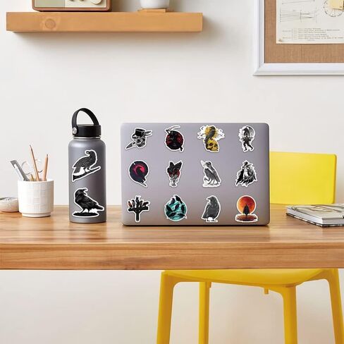 100PCS Crow Sticker, Waterproof Vinyl Horror Crow Stickers Pack for Water Bottle Laptop Phone Case Scrapbook Luggage Skateboard Decals in Kuwait