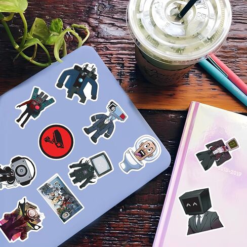 100 PCS Game Skibidi Toilet Stickers Pack Kids Stickers Cute Cartoon Characters Game Stickers for Kids Teens Adults Waterproof Vinyl Kawaii Stickers for Water Bottle Laptop Luggage in Kuwait