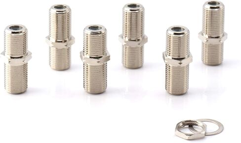 THE CIMPLE CO Cable Extension Coupler, with Washer and Nut - 4 Pack - Works with Wall plates - Connects Two Coaxial Video Cables, for Coax F81 (female to female) 75 Ohm, 2.3Mhz-3GHz Satellite, CATV in Kuwait