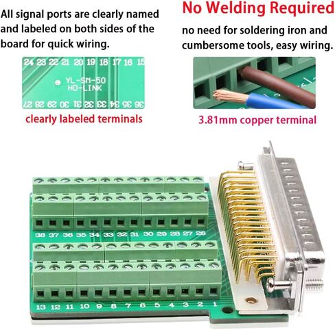 DB44 Solderless Serial to 44 pin Port Terminal Male Adapter in Saudi Arabia