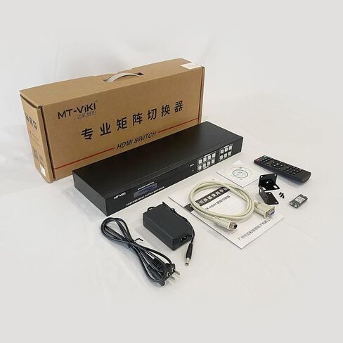 MT-VIKI 4K HDMI Matrix Switch 8X8 يدعم واجهة المستخدم الرسومية على الويب مع جهاز تحكم عن بعد بالأشعة تحت الحمراء، 4K عند 30 هرتز، صوت ستيريو 3.5 مم، محول ومقسم على حامل، EDID، RS232، منفذ LAN in Kuwait
