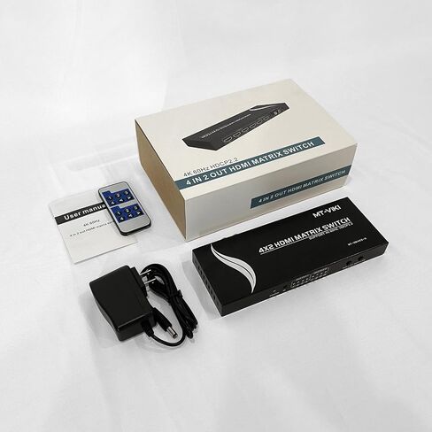 MT-VIKI 4K HDMI Matrix Switch 8X8 يدعم واجهة المستخدم الرسومية على الويب مع جهاز تحكم عن بعد بالأشعة تحت الحمراء، 4K عند 30 هرتز، صوت ستيريو 3.5 مم، محول ومقسم على حامل، EDID، RS232، منفذ LAN in Kuwait