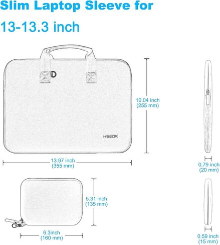 Hseok 13-14 Inch Laptop Case with Handle and Small Case,Water Resistant Durable Laptop Bag for MacBook,HP,ASUS,Dell,Lenovo,Pink in Kuwait