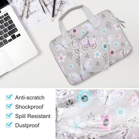 Hseok 13-14 Inch Laptop Case with Handle and Small Case,Water Resistant Durable Laptop Bag for MacBook,HP,ASUS,Dell,Lenovo,Pink in Kuwait