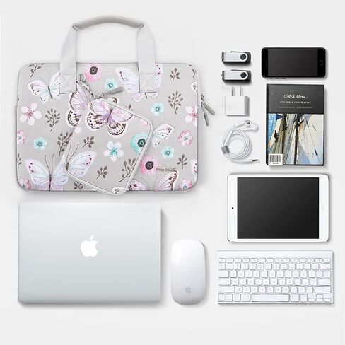 Hseok 13-14 Inch Laptop Case with Handle and Small Case,Water Resistant Durable Laptop Bag for MacBook,HP,ASUS,Dell,Lenovo,Pink in Kuwait