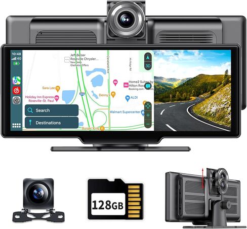 ستيريو سيارة محمول 9.3 بوصة مع كاميرا داش 4K قابلة للتعديل، ADAS، Apple Carplay اللاسلكي وAndroid Auto، مرآة للهاتف بدون استخدام اليدين بشاشة تعمل باللمس in Kuwait