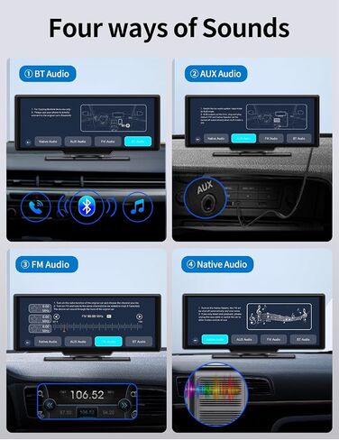ستيريو سيارة محمول 9.3 بوصة مع كاميرا داش 4K قابلة للتعديل، ADAS، Apple Carplay اللاسلكي وAndroid Auto، مرآة للهاتف بدون استخدام اليدين بشاشة تعمل باللمس in Kuwait