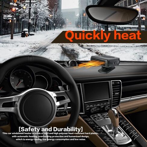 Rsept Car Heater Fan,12V 2 in 1 Fast Heating & Cooling Function Defrosting Electric Heater Fan,with Cigarette Lighter Plug,360 Degree Rotary Portable Car Windshield Heater for Fast Heating Defrost in Kuwait