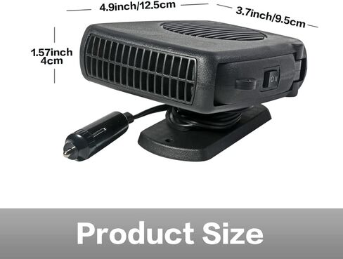 Rsept Car Heater Fan,12V 2 in 1 Fast Heating & Cooling Function Defrosting Electric Heater Fan,with Cigarette Lighter Plug,360 Degree Rotary Portable Car Windshield Heater for Fast Heating Defrost in Kuwait