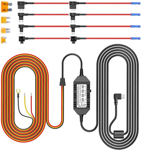 مجموعة أسلاك VIOFO HK3 مع 8 قطع مجموعة كاملة من صمامات الدائرة، منفذ USB صغير، لكاميرا A119V3/A129 Duo/A129 Plus Duo/A129 Pro Duo Dash Cam in Kuwait