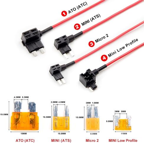 مجموعة أسلاك VIOFO HK3 مع 8 قطع مجموعة كاملة من صمامات الدائرة، منفذ USB صغير، لكاميرا A119V3/A129 Duo/A129 Plus Duo/A129 Pro Duo Dash Cam in Kuwait