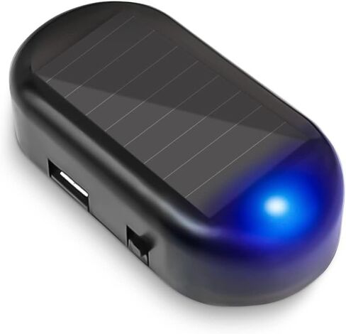 Shudyear Car Solar Power Simulated Dummy Alarm，Anti-Theft LED Flashing Security Light Fake lamp，with USB Charger Port，car Security Accessories Universal for Most Cars (Red) in Saudi Arabia