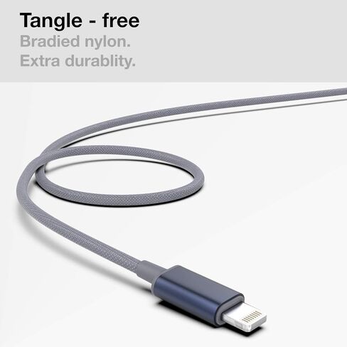 سماعات اذن ايفون من ثور (معتمدة من ابل) V110 سماعات اذن سلكية مضفرة (مقاومة للعرق والماء) مع ميكروفون وجهاز تحكم عن بعد في مستوى الصوت لايفون 14/13/12/11/برو ماكس/اكس ار- ازرق in Kuwait