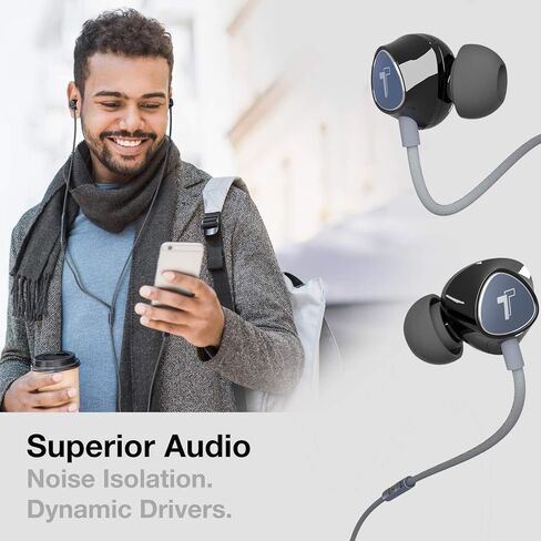 سماعات اذن ايفون من ثور (معتمدة من ابل) V110 سماعات اذن سلكية مضفرة (مقاومة للعرق والماء) مع ميكروفون وجهاز تحكم عن بعد في مستوى الصوت لايفون 14/13/12/11/برو ماكس/اكس ار- ازرق in Kuwait