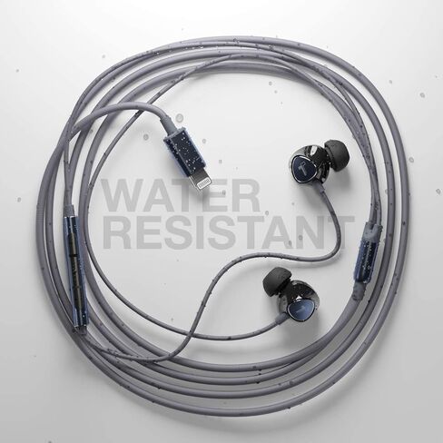 سماعات اذن ايفون من ثور (معتمدة من ابل) V110 سماعات اذن سلكية مضفرة (مقاومة للعرق والماء) مع ميكروفون وجهاز تحكم عن بعد في مستوى الصوت لايفون 14/13/12/11/برو ماكس/اكس ار- ازرق in Kuwait