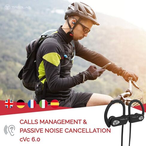 سماعات بلوتوث TREBLAB XR500، أفضل سماعات أذن لاسلكية للرياضة والجري والتمارين الرياضية. IPX7 مقاومة للماء، ومضادة للعرق، وسماعة رأس آمنة. سماعات إلغاء الضوضاء مع ميكروفون in Kuwait