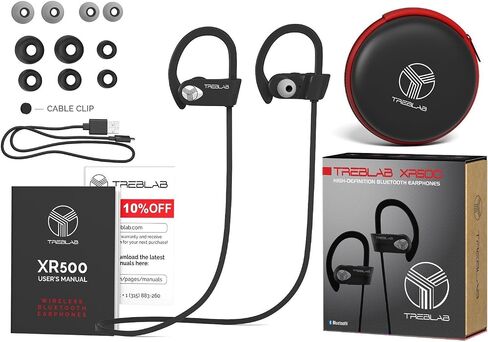سماعات بلوتوث TREBLAB XR500، أفضل سماعات أذن لاسلكية للرياضة والجري والتمارين الرياضية. IPX7 مقاومة للماء، ومضادة للعرق، وسماعة رأس آمنة. سماعات إلغاء الضوضاء مع ميكروفون in Kuwait