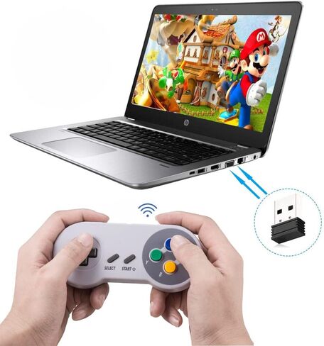 وحدة تحكم USB SNES لاسلكية من KIWITATA، وحدة تحكم لوحة ألعاب USB SNES الكلاسيكية القابلة لإعادة الشحن لأجهزة Windows PC MAC، Raspberry PI in Kuwait