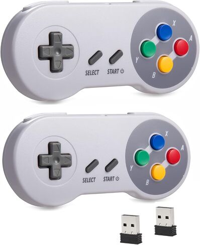 وحدة تحكم USB SNES لاسلكية من KIWITATA، وحدة تحكم لوحة ألعاب USB SNES الكلاسيكية القابلة لإعادة الشحن لأجهزة Windows PC MAC، Raspberry PI in Kuwait