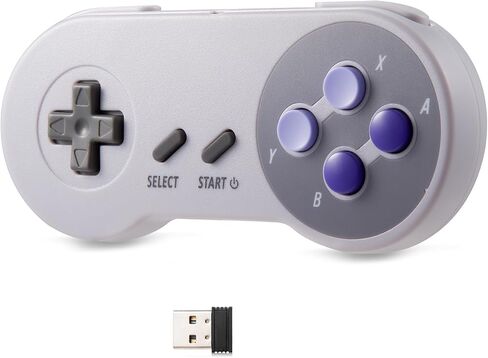 وحدة تحكم USB SNES لاسلكية من KIWITATA، وحدة تحكم لوحة ألعاب USB SNES الكلاسيكية القابلة لإعادة الشحن لأجهزة Windows PC MAC، Raspberry PI in Kuwait