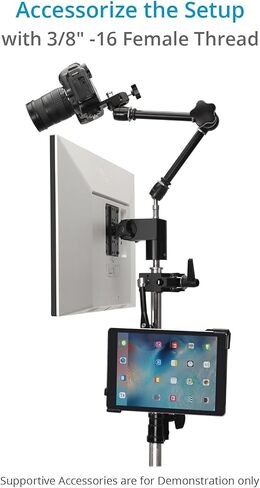 Proaim VESA Monitor Mount 75mm/100mm for C-Stands & Light Stands. 18kg/40lb Payload, Compact, with 180° Tilt & 360° Rotation, Sturdy. For Different Sized Monitors, 3/8"-16 Accessory Thread (P-MNMT-01) in Kuwait