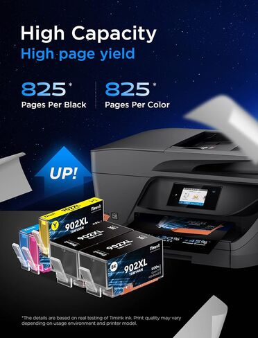 【عبوة من 5 عبوات بسعة أكبر】 عبوة كومبو خراطيش حبر 902XL متوافقة مع HP 902 XL تعمل مع طابعة Officejet Pro 6978 6960 6962 6968 6970 6954 6958 6950 6951 (2 أسود، 1 سماوي، 1 أرجواني، 1 أصفر) in Saudi Arabia