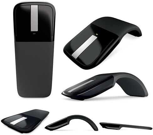 ماوس ضوئي جديد قابل للطي بتردد 2.4 جيجا هرتز يعمل باللمس مع مستقبل USB لاجهزة النوت بوك واللاب توب (اسود) in Saudi Arabia
