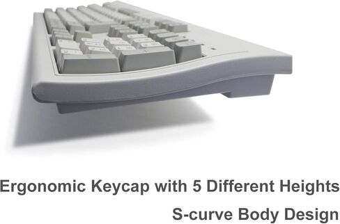 كيبورد كلاسيكي بسلك USB مع لوحة مفاتيح رقمية، 24 مفتاح بخاصية الاستجابة لضربات مفاتيح متعددة، مفتاح دخول كبير على شكل حرف L، رمادي/رمادي فاتح من السرا in Kuwait