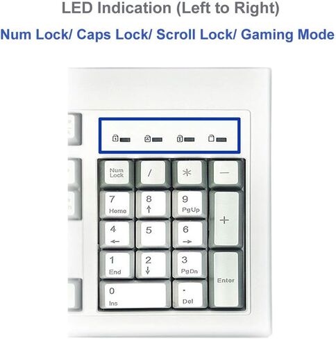 كيبورد كلاسيكي بسلك USB مع لوحة مفاتيح رقمية، 24 مفتاح بخاصية الاستجابة لضربات مفاتيح متعددة، مفتاح دخول كبير على شكل حرف L، رمادي/رمادي فاتح من السرا in Kuwait