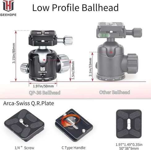 حامل ثلاثي من ألياف الكربون Geehope L330C مقاس 1.3 بوصة/32.5 مم أقصى أنبوب احترافي خفيف الوزن وصغير الحجم للسفر لكاميرات الفيديو DSLR أقصى تحميل 55 رطل/25 كجم مع عمود مركزي قصير من قسمين in Kuwait