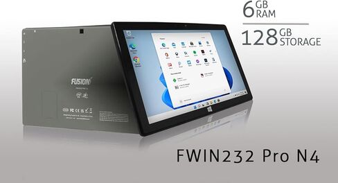 تابلت 10 انش ويندوز 11 فيوجن 5 FWIN232 برو N4120 انتل رباعي النواة رفيع للغاية ويندوز - ذاكرة RAM 6GB، تخزين 128GB، USB 3.0، مايكرو HDMI، كاميرات 5MP و2MP، بلوتوث in Kuwait