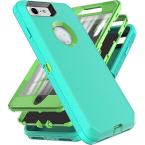 YmhxcY for iPhone SE Case 2022/2020,iPhone 8/7 with Built in Screen Protector Drop Proof 3-Layer Durable Cover/Shockproof Armor Drop Protection Case for iPhone 7/8 4.7 Blue/Orange in Kuwait
