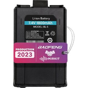 بطارية MIRKIT Baofeng BL-5 7.4 فولت 1800 مللي أمبير في الساعة ليثيوم أيون بسعة كبيرة لـ DM-5R UV-5R UV-5R Plus UV-5RE BF-F8HP UV-5R V2 + Plus UV-5RTP سلسلة راديو ثنائي الاتجاه in Kuwait