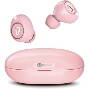 Purity True Wireless Earbuds with Immersive Sound, Bluetooth 5.0 Earphones in-Ear with Charging Case Stereo Calls/Built-in Microphones/IPX5 Sweatproof/Pumping Bass for Sports, Workout, Gym - Pink in Kuwait