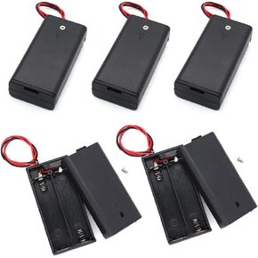 3 حامل بطارية AA مع غطاء لولبي لمفتاح التشغيل/الإيقاف وسلك يؤدي للتخزين وغطاء سلك ومشابك كابل خلية 4.5 فولت صندوق بطارية 3X 1.5 فولت حامل بطاريات AA (4 عبوات) in Kuwait