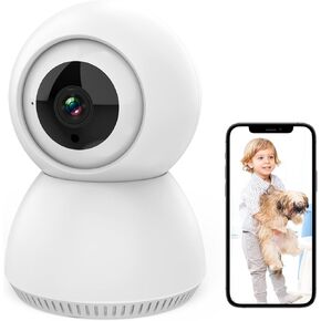 كاميرا 1080P للكلاب مع تطبيق الهاتف، للحيوانات الاليفة/الرضيع/المربية/كبار السن، كاميرا داخلية مع رؤية ليلية بالاشعة تحت الحمراء، تخزين محلي وسحابي in Kuwait