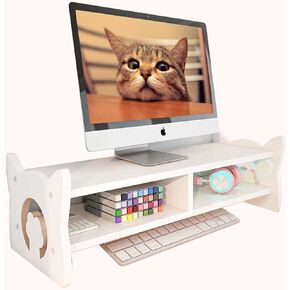 Monitor Stand Riser, Monitor Stand, 2 Tier Computer Monitor Stands, Monitor Riser, Monitor Stand for Desk, White Desktop Monitor Stand for PC/Laptop, Desktop Stand for PC Laptop Notebook Printer,Computer, iMac in Kuwait