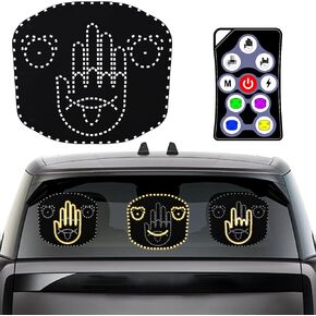 Rechargeable LED Car Accessories, 3 Modes Car Finger Sign Light and 4 Modes Expression Sign Light with Remote for Car, 2 in 1 Cool Car Interior Light to Express Yourself, Car Accessories Gadgets in Kuwait