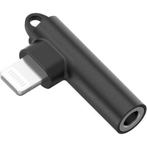 Mangotek Lightning to 3.5 mm Headphone Jack Adapter, Apple MFi Certified Headphone Adapter for iPhone Right Angle Aux Audio Jack Dongle Converter for iPhone 14 13 12 11 Pro Max 7 8 Plus SE X XR XS
