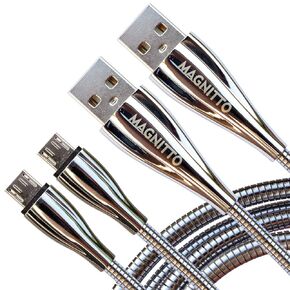 Pet Proof Metal Braided USB-C to USB C Cable Armored Steel 6 ft 2-Pack in Kuwait
