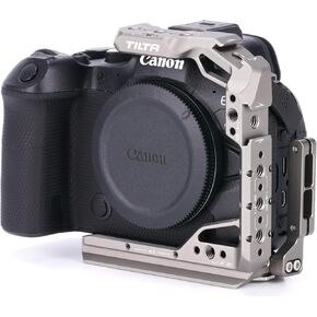 Tilta Half Camera Cage Compatible with Canon R6 Mark II, with Mount Accessories via NATO Rail, Cold Shoe and 1/4"-20 Threads with Locating Pins | TA-T45-HCC-TG (Titanium Gray) in Kuwait