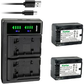 بطارية Kastar 2-Pack VW-VBT190 وشاحن USB LTD2 متوافق مع باناسونيك HC-VX870MGK، HC-VX870MGKK، HC-VX980GK، HC-VX980M، HC-VX981، HC-VX981K، HC-W570M، HC-W570GK، HC-W570MGK، كاميرا HC-V785K in Kuwait