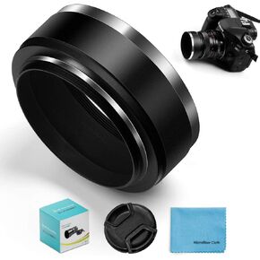 غطاء عدسة ذو زاوية عريضة 49 مم، غطاء عدسة معدني عالمي مع غطاء عدسة مركزي لكاميرات كانون نيكون سوني بينتاكس أولمبس فوجي + قماش تنظيف من الألياف الدقيقة in Kuwait