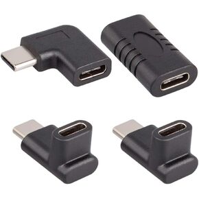 4 قطع محول USB C ، DanziX من النوع C ذكر إلى أنثى إلى أنثى إلى أنثى أنثى إلى أنثى ، محول تمديد بزاوية 90 درجة للكمبيوتر اللوحي والكمبيوتر المحمول in Kuwait