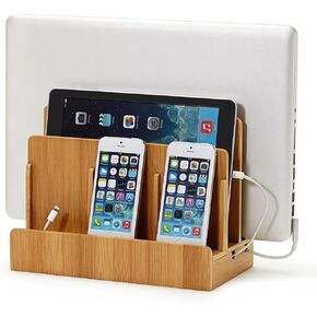 G.U.S. Multi-Device Charging Station Dock & Organizer - Multiple Finishes Available. for Laptops, Tablets, and Phones - Strong Build, Black Leatherette in Kuwait